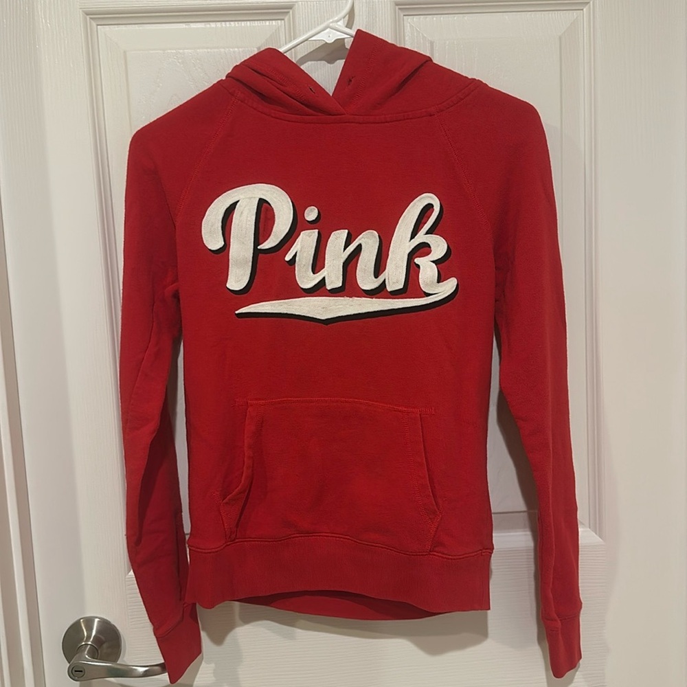 Red Victoria’s Secret hoodie